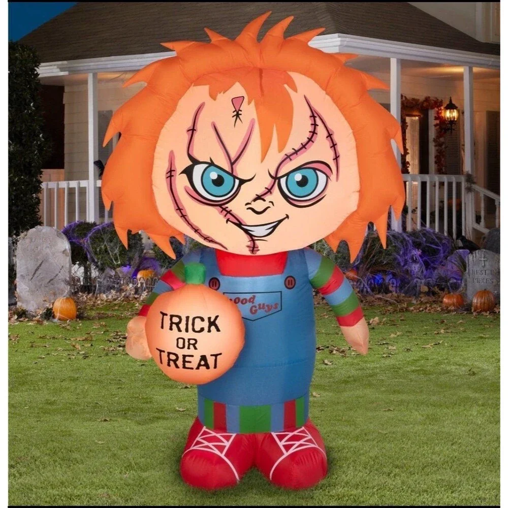 Halloween 5ft Chucky with Pumpkin Airblown Inflatable